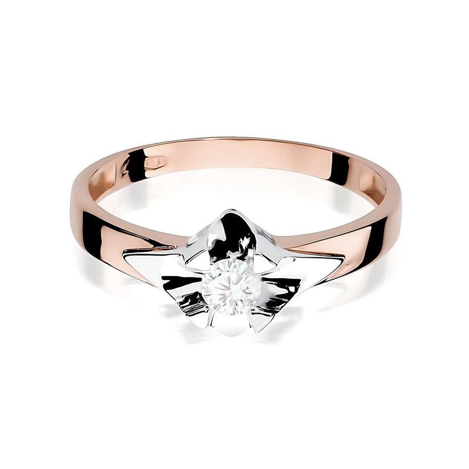 Gold Ring with 0.20ct Lab-diamond