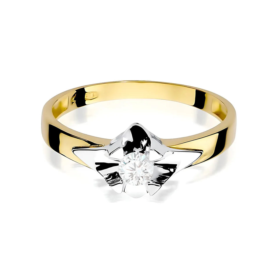 Gold Ring with 0.20ct Lab-diamond