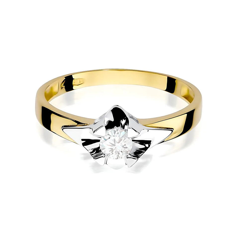 Gold Ring with 0.30ct Lab-diamond
