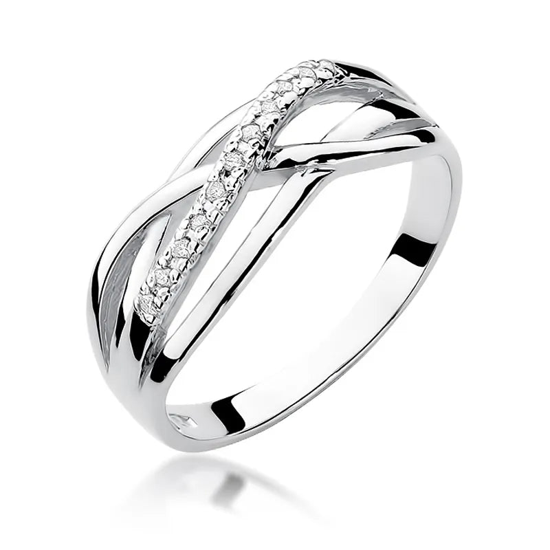 Goldring mit 0,096 ct Diamanten