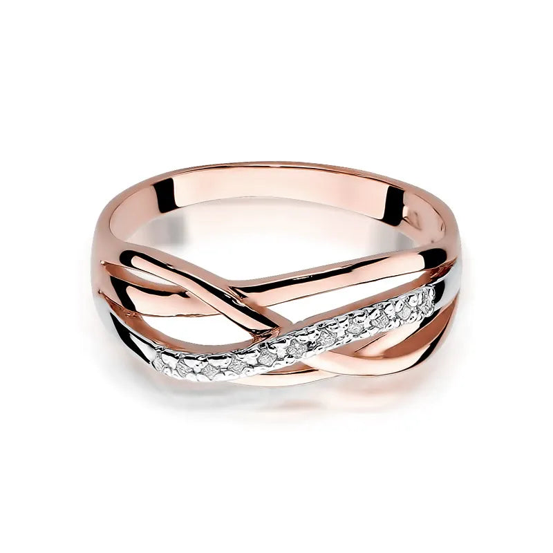 Goldring mit 0,096 ct Diamanten