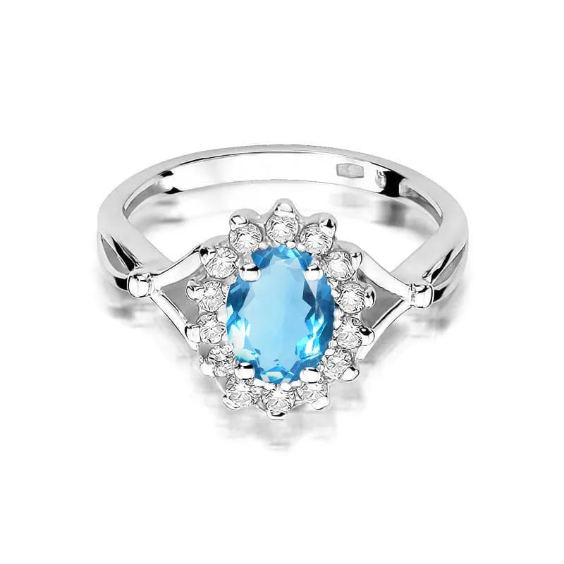 Goldring mit 0,50 ct Topas und 0,12 ct Diamanten