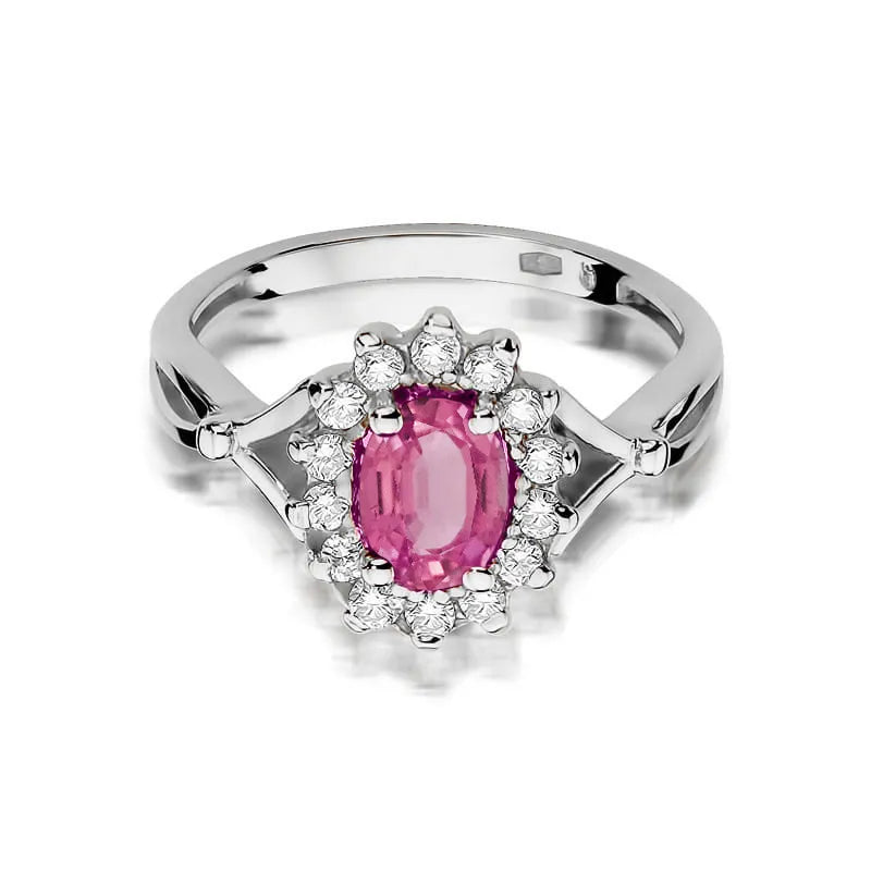 Goldring mit 0,50 ct Pinktopas und 0,28 ct Diamanten
