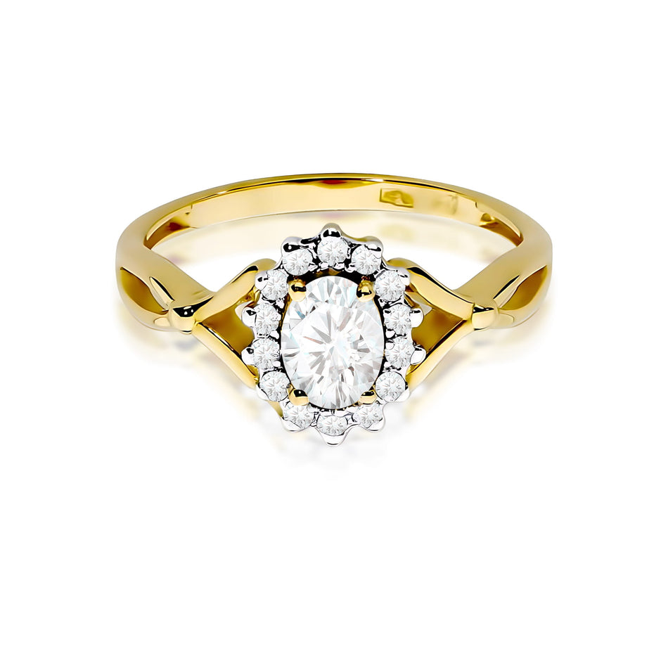 Gold Ring with 0.40ct and 0.12ct Lab-diamonds