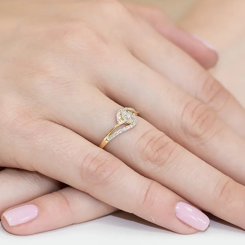 Gold Ring with 0.166ct Diamonds