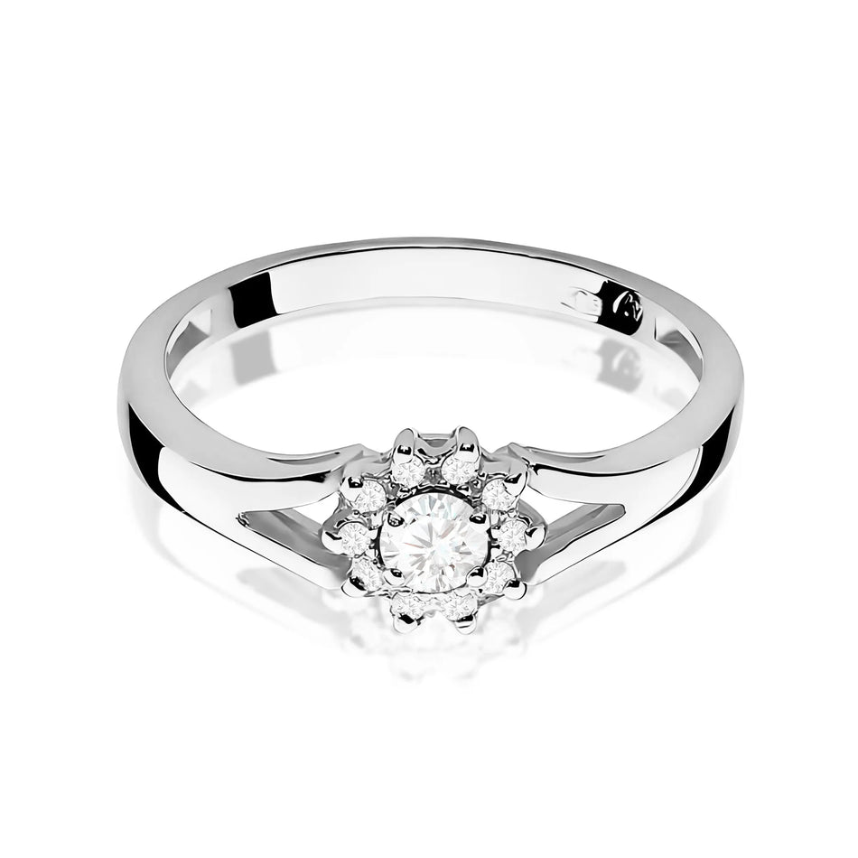 Goldring mit 0,10 ct und 0,086 ct Diamanten