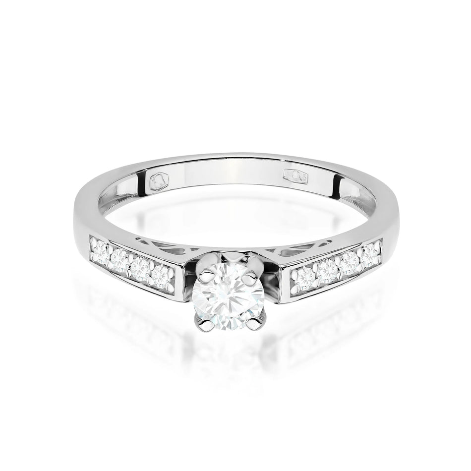 Goldring mit 0,30 ct und 0,116 ct Labor-Diamanten