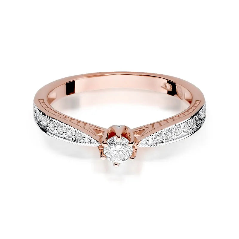 Goldring mit 0,15 ct und 0,15 ct Diamanten