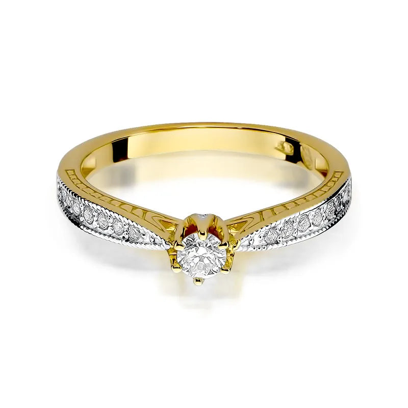 Gold Ring with 0.15ct and 0.15ct Diamonds