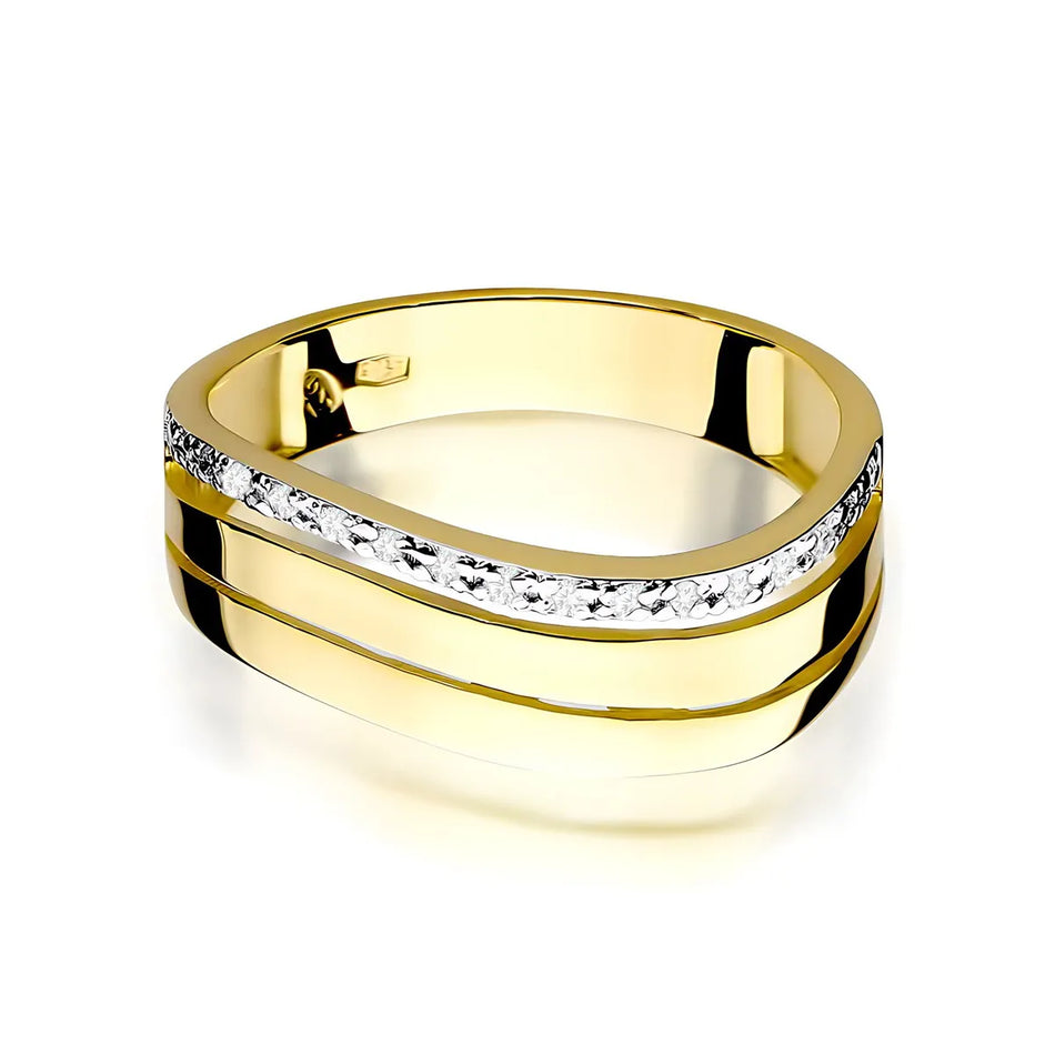Goldring mit 0,085 ct Diamanten