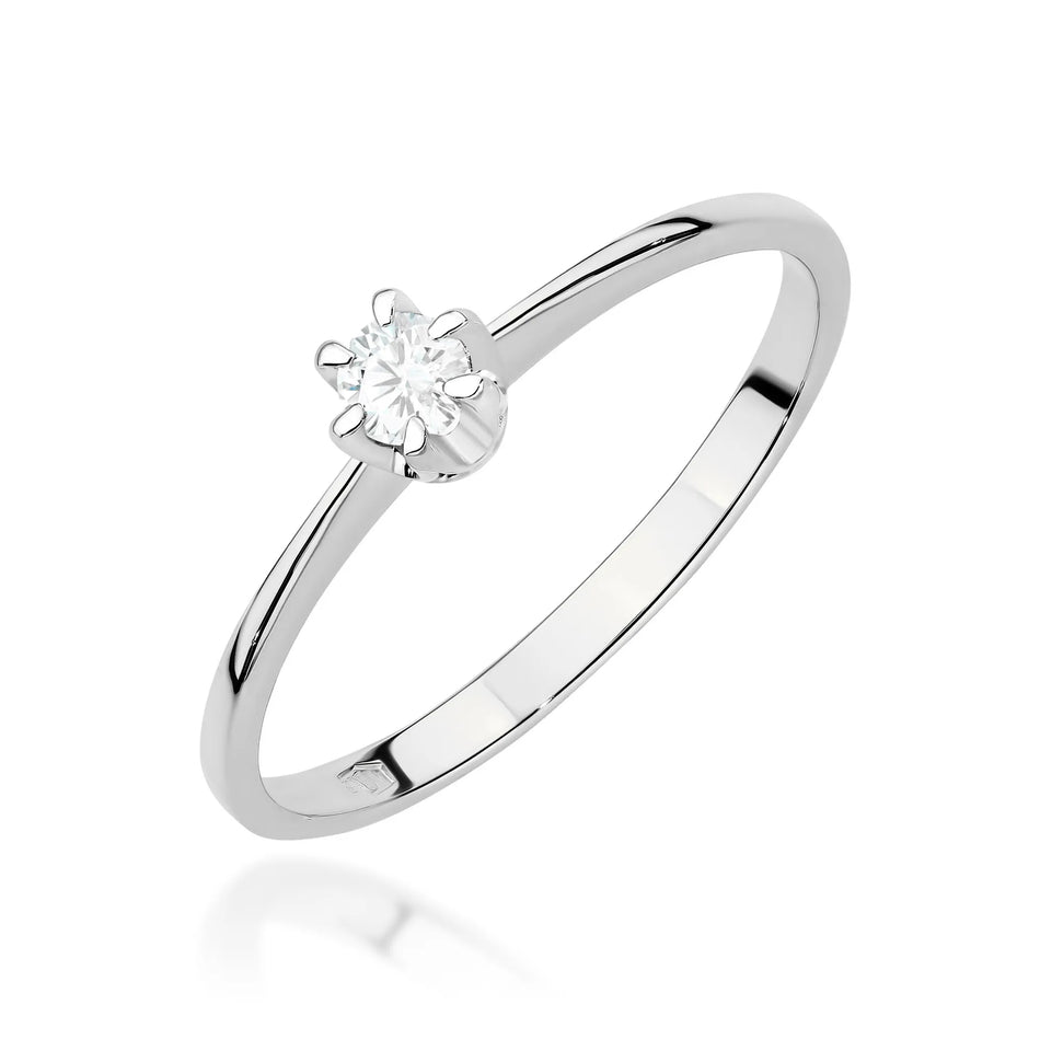 Ein Goldring mit 0,15 ct Diamant