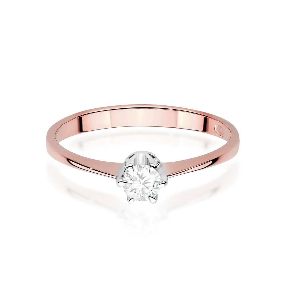 Gold Ring with 0.20ct Lab-diamond
