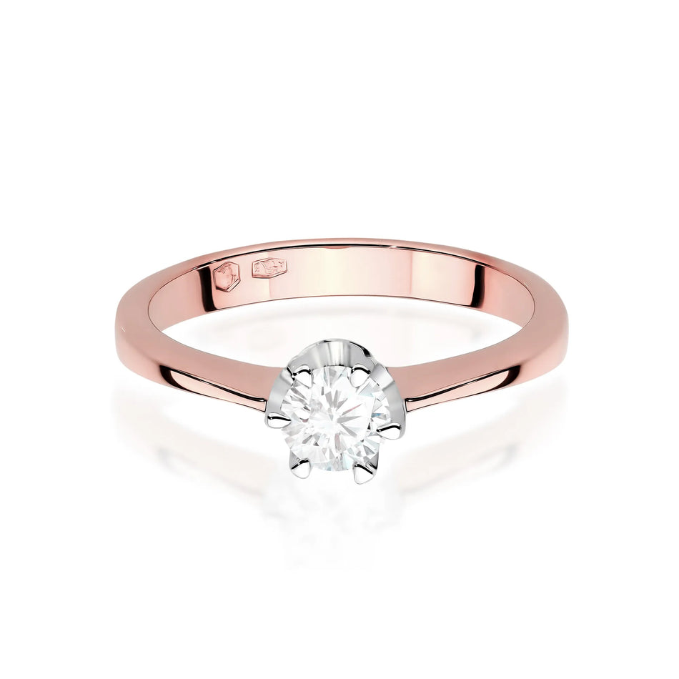Gold Ring with 0.30ct Lab-diamond
