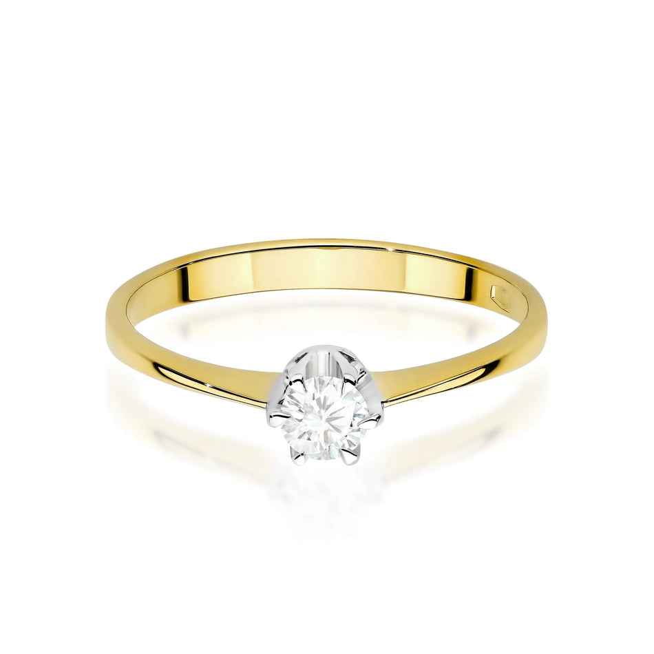 Gold Ring with 0.20ct Lab-diamond
