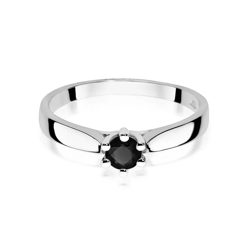 Goldring mit 0,30 ct schwarzem Diamant