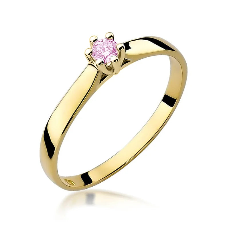 Goldring mit 0,15 ct Pinkem Topas