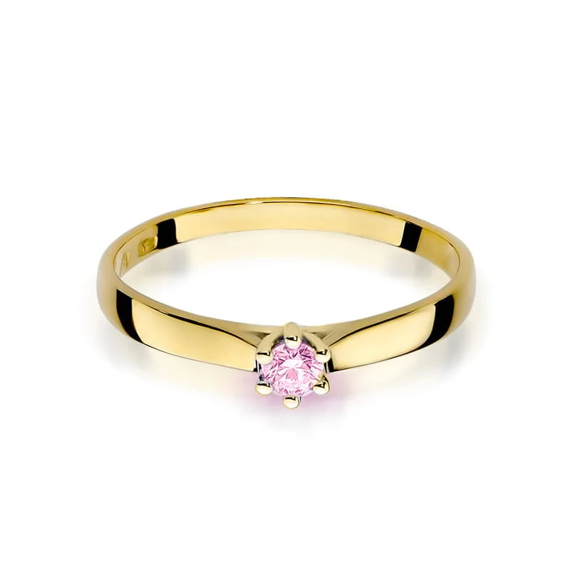 Goldring mit 0,15 ct Pinkem Topas