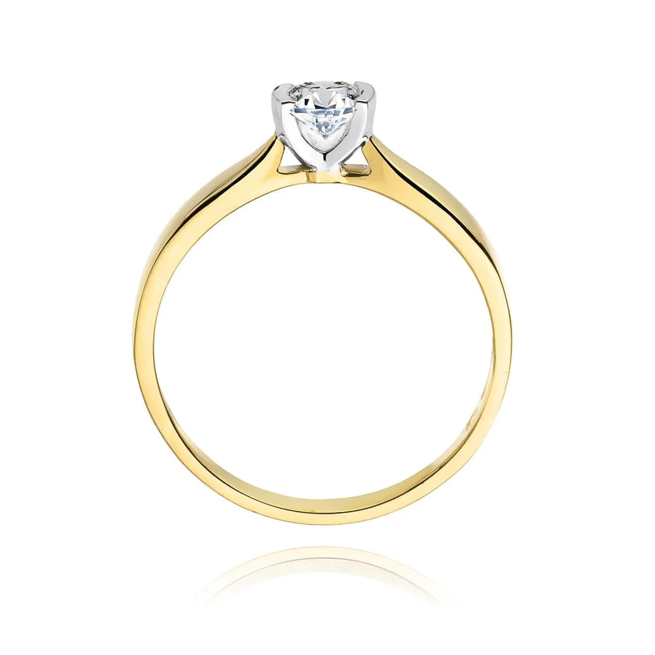 Gold Ring with 0.25ct Lab-diamond
