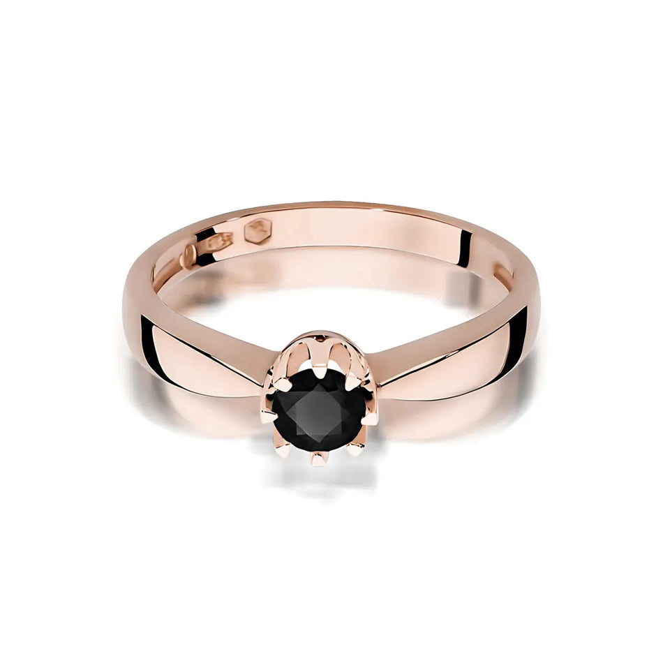 Gold Ring with 0.30ct Black diamond