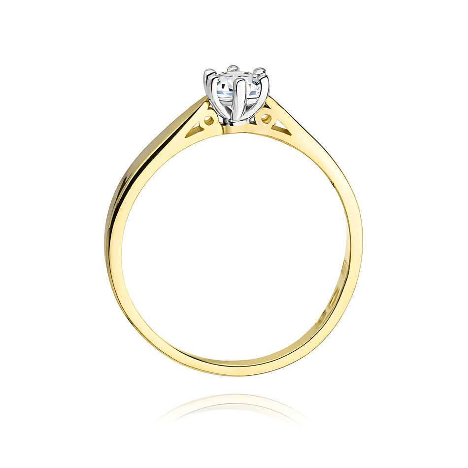 Gold Ring with 0.25ct Lab-diamond