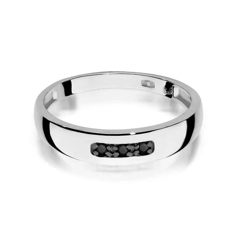 Goldring mit 0,044 ct schwarzen Diamanten