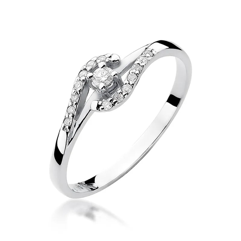 Goldring mit 0,04 ct und 0,07 ct Diamanten