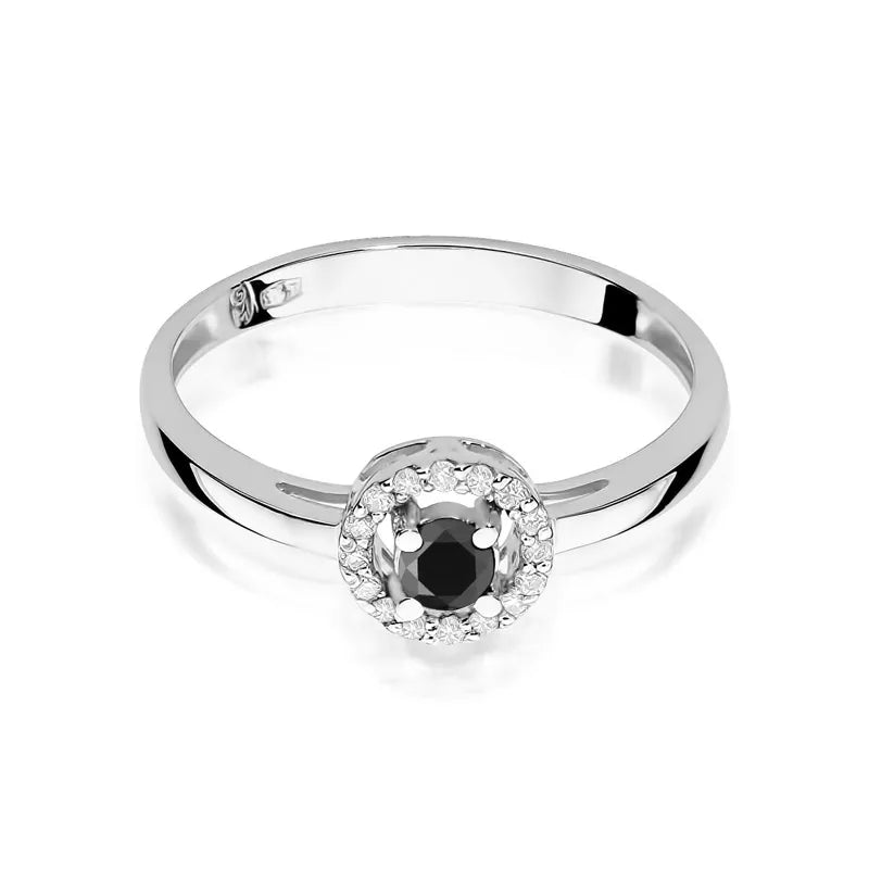 Goldring mit 0,12 ct und 0,08 ct Diamanten