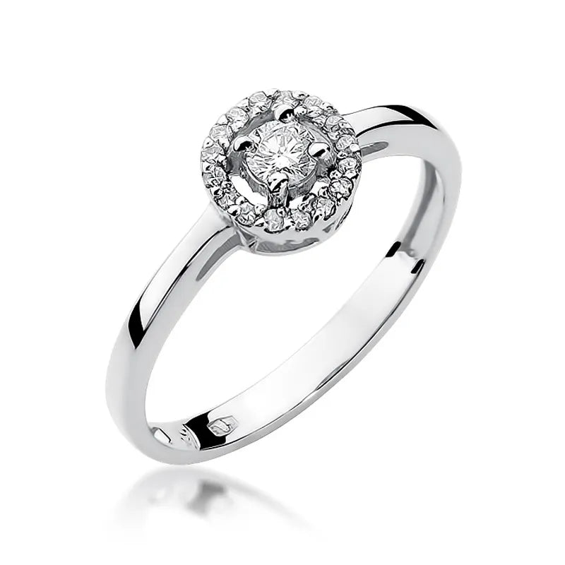 Goldring mit 0,12 ct und 0,08 ct Diamanten