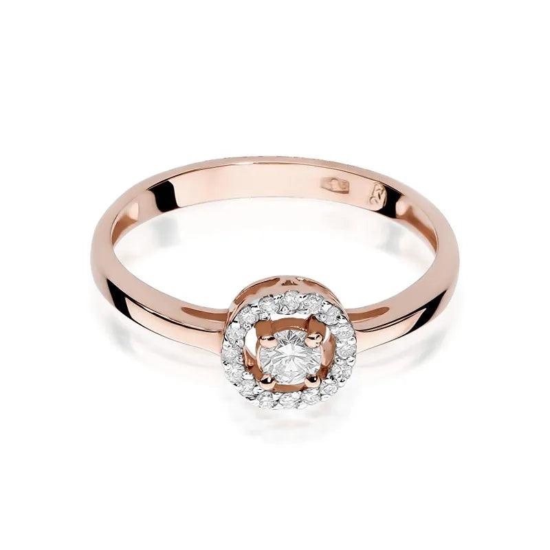Gold Ring with 0.12ct and 0.08ct Diamonds