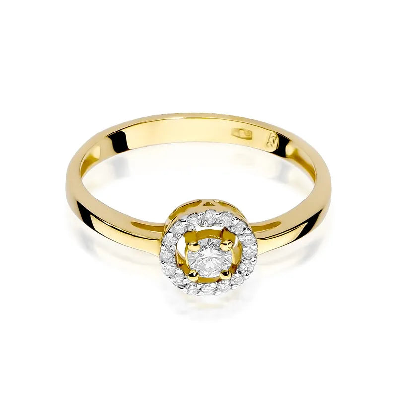 Gold Ring with 0.12ct and 0.08ct Diamonds