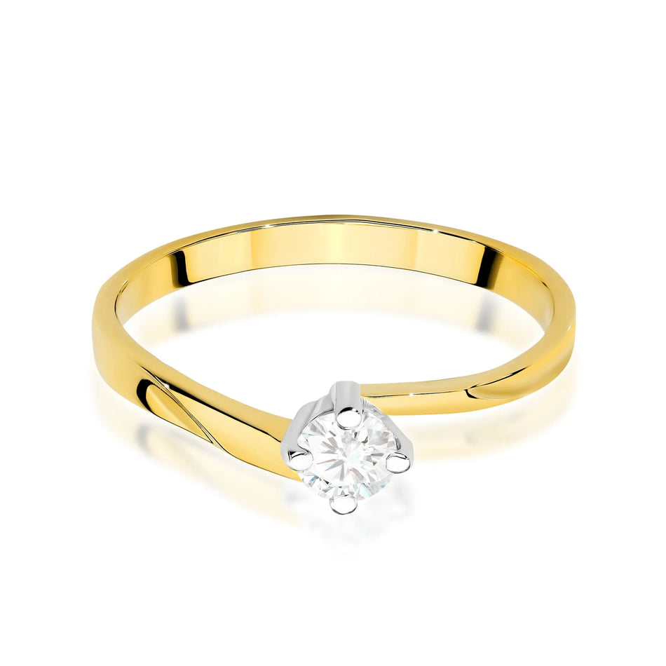Gold Ring with 0.20ct Lab-diamond
