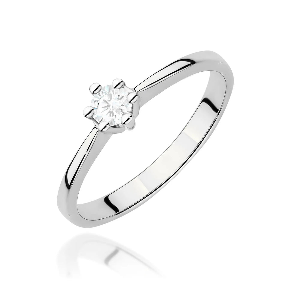 D Goldring mit 0,15 ct Labor-Diamant