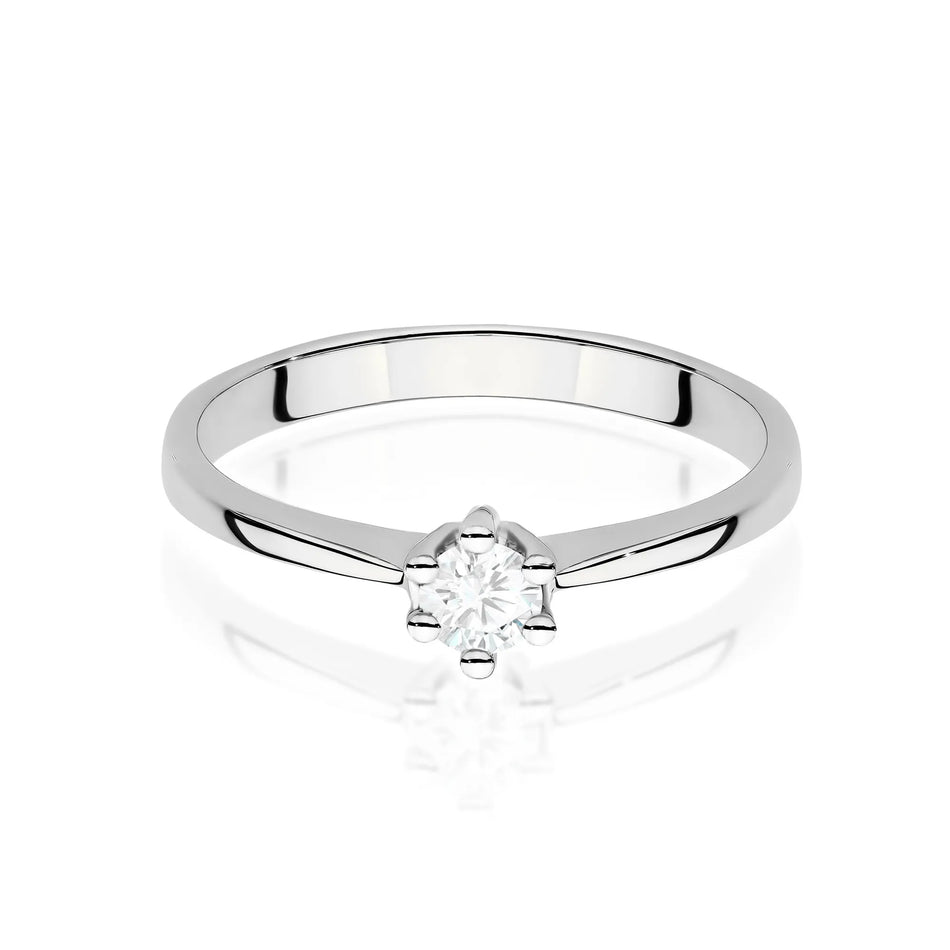 D Goldring mit 0,15 ct Labor-Diamant