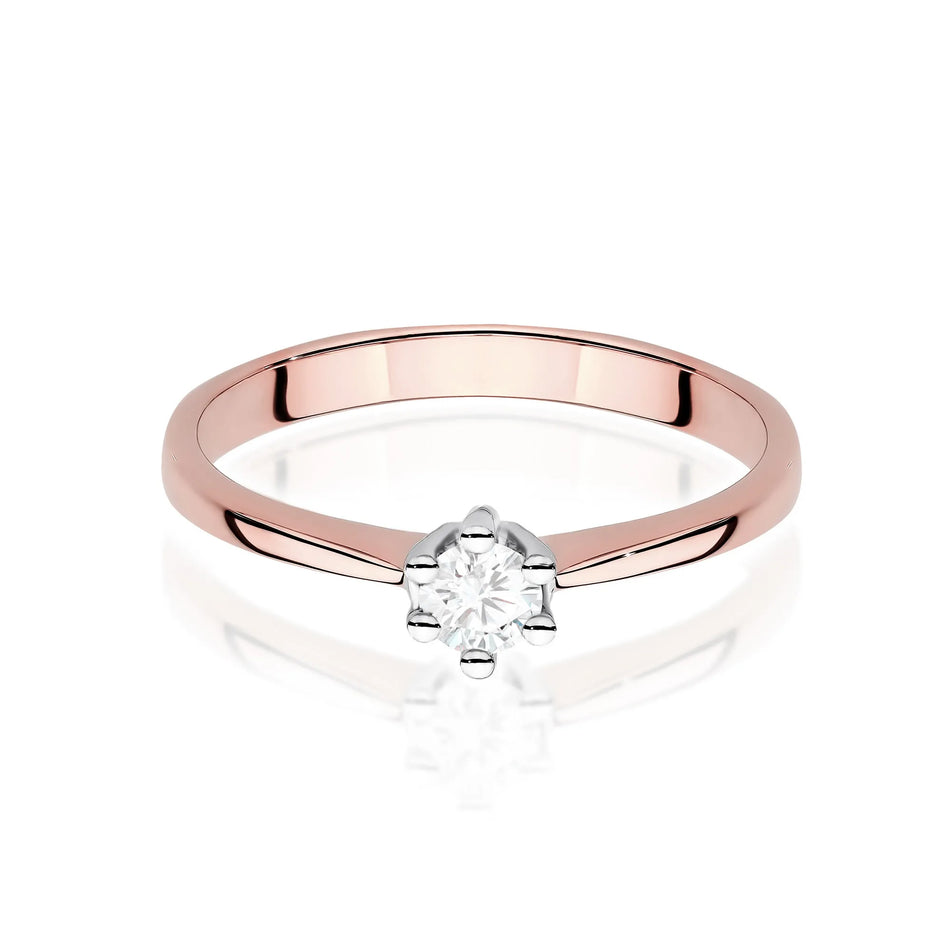 Gold Ring with 0.15ct Lab-Diamond