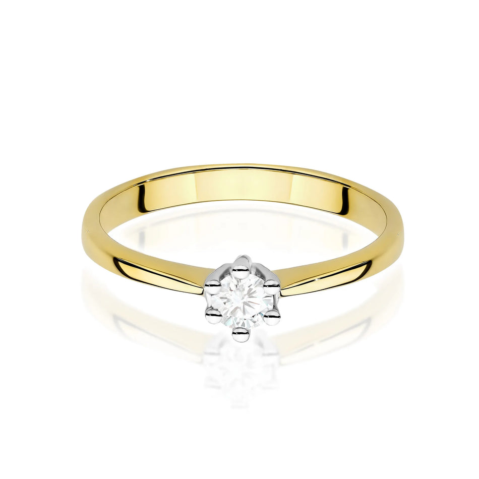 Gold Ring with 0.15ct Lab-Diamond