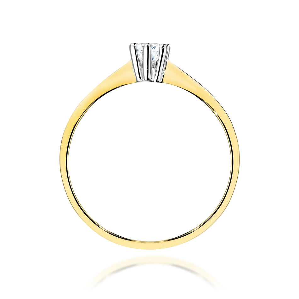 D Goldring mit 0,15 ct Labor-Diamant
