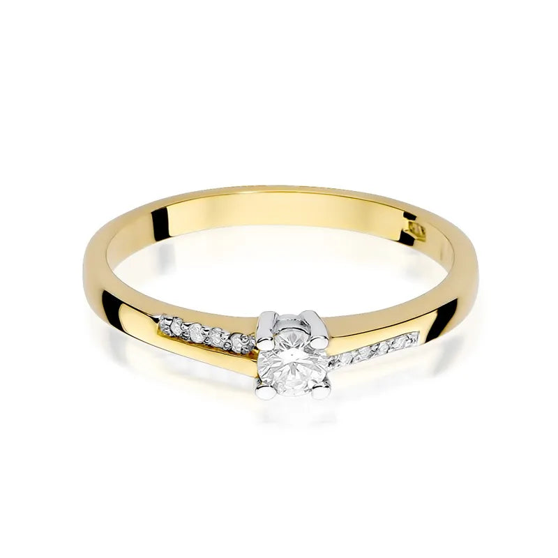 Goldring mit 0,15 ct und 0,04 ct Diamanten