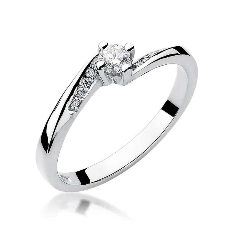 Goldring mit 0,15 ct und 0,04 ct Diamanten