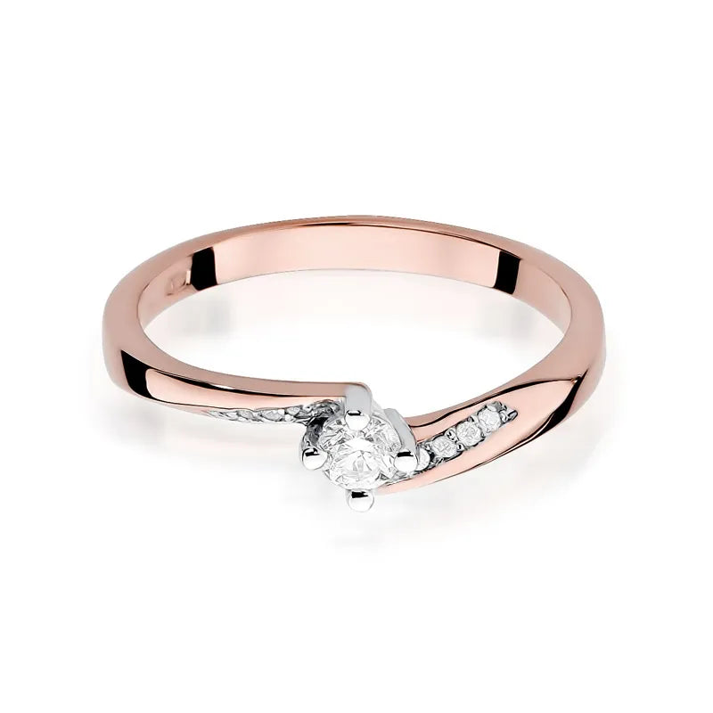 Goldring mit 0,15 ct und 0,04 ct Diamanten