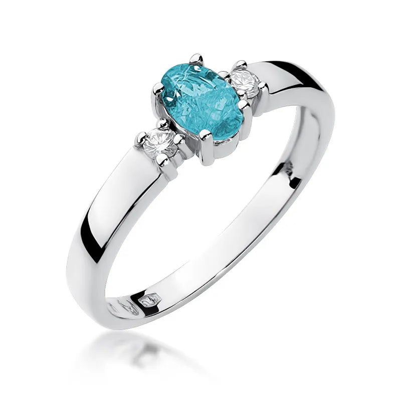 Goldring mit 0,50 ct Topas und 0,08 ct Diamanten