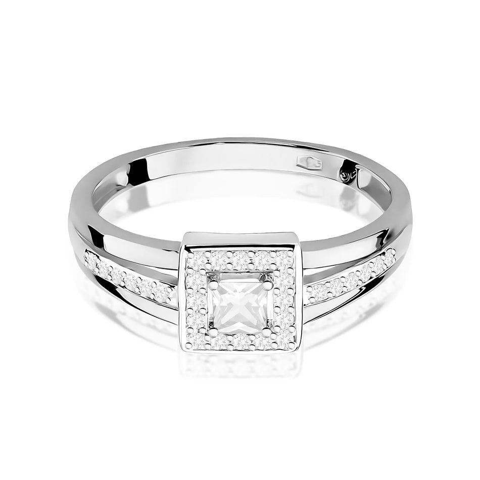Goldring mit 0,15 ct und 0,14 ct Diamanten