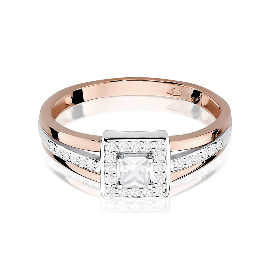 Goldring mit 0,15 ct und 0,14 ct Diamanten