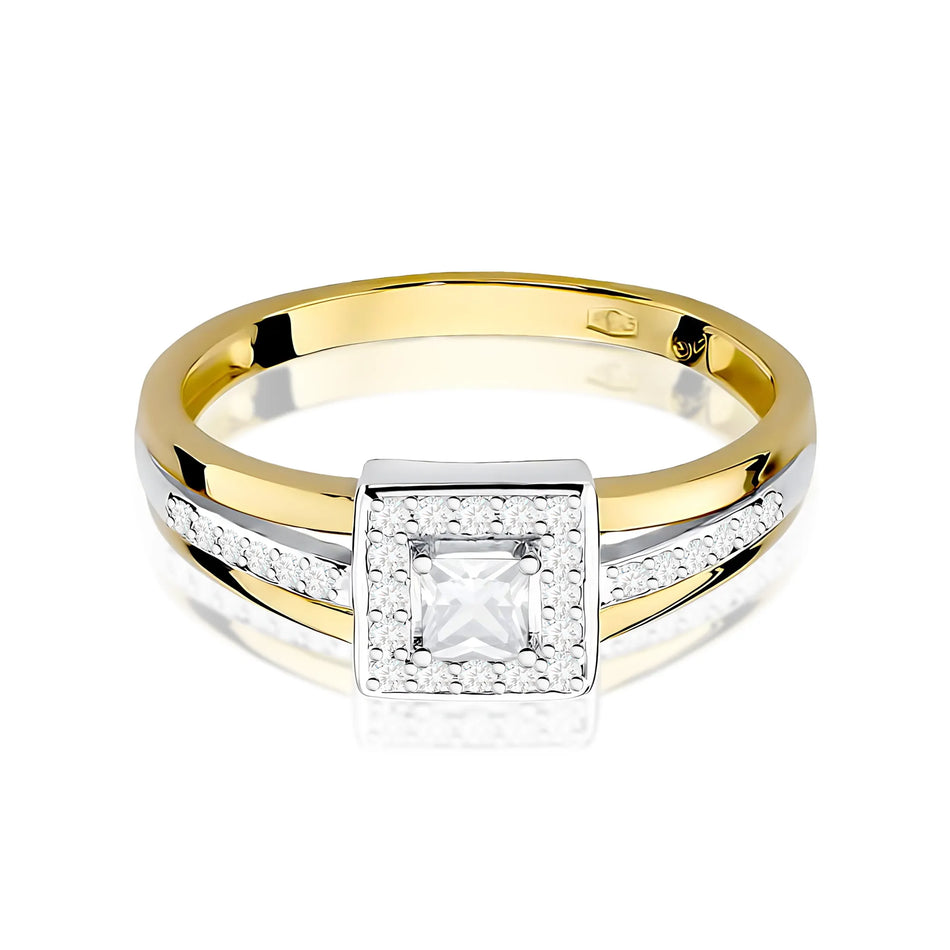 Goldring mit 0,15 ct und 0,14 ct Diamanten