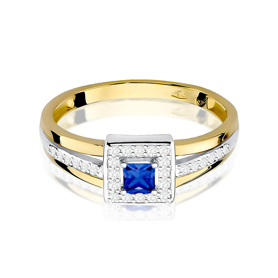 Gold Ring with 0.20ct Sapphire and 0.14ct Diamonds