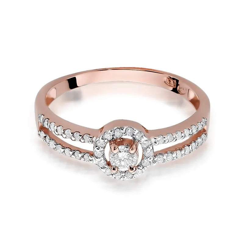 Goldring mit 0,10 ct und 0,205 ct Diamanten