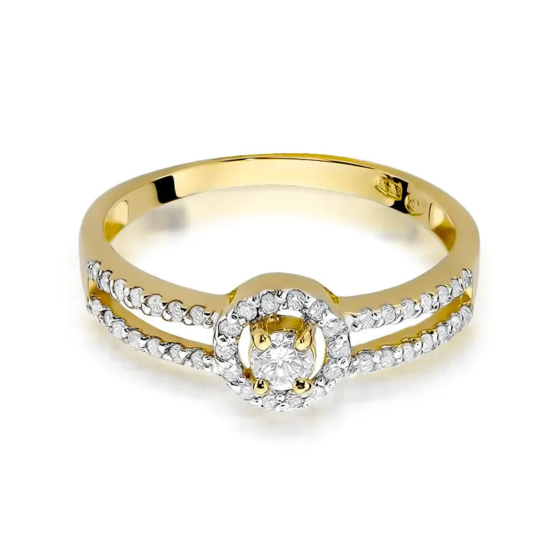 Goldring mit 0,10 ct und 0,205 ct Diamanten