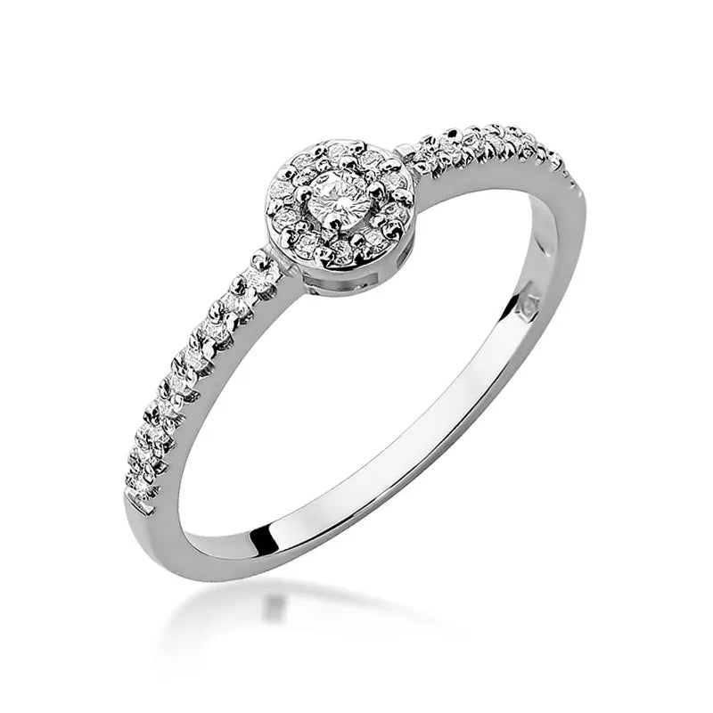 Goldring mit 0,05 ct und 0,14 ct Diamanten