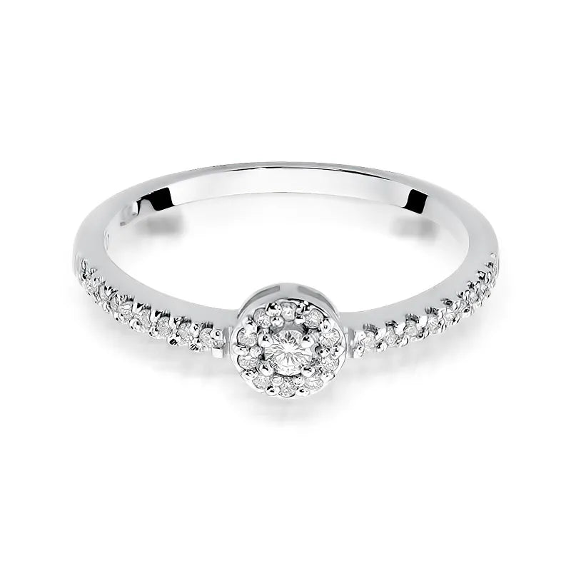 Goldring mit 0,05 ct und 0,14 ct Diamanten