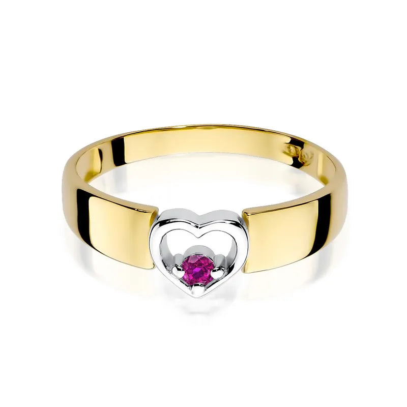 Gold Ring with 0.04ct Pink Sapphire
