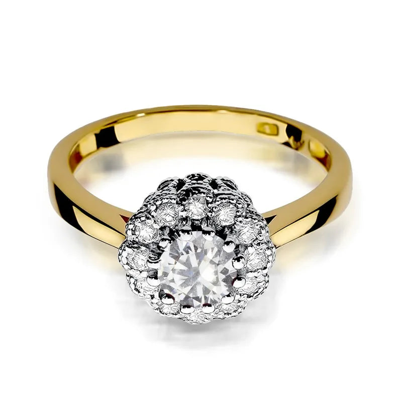 Gold Ring with 0.60ct White sapphire and 0.174ct Diamonds